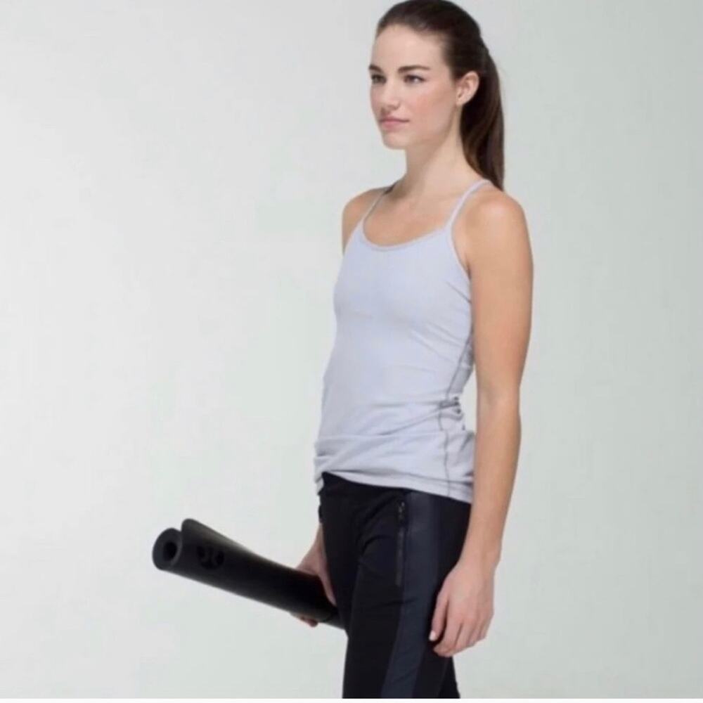Lululemon Power Y Tank Purple/White Striped